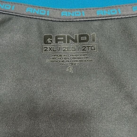 And1 Mens Basketball Tank Top 2XL White Mesh w/ Blue Trim - Picture 4 of 8